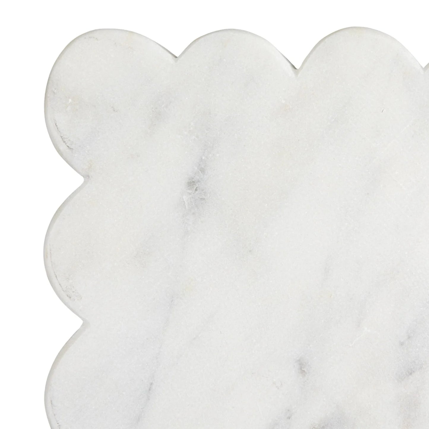 Marble Board with Scalloped Edge, White