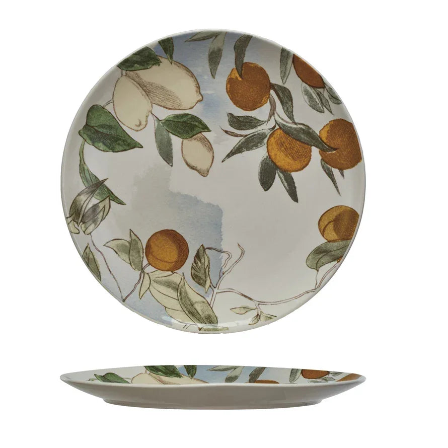 Stoneware Platter w/ Fruit, Multi Color 13" - Marcel’s Culinary Experience