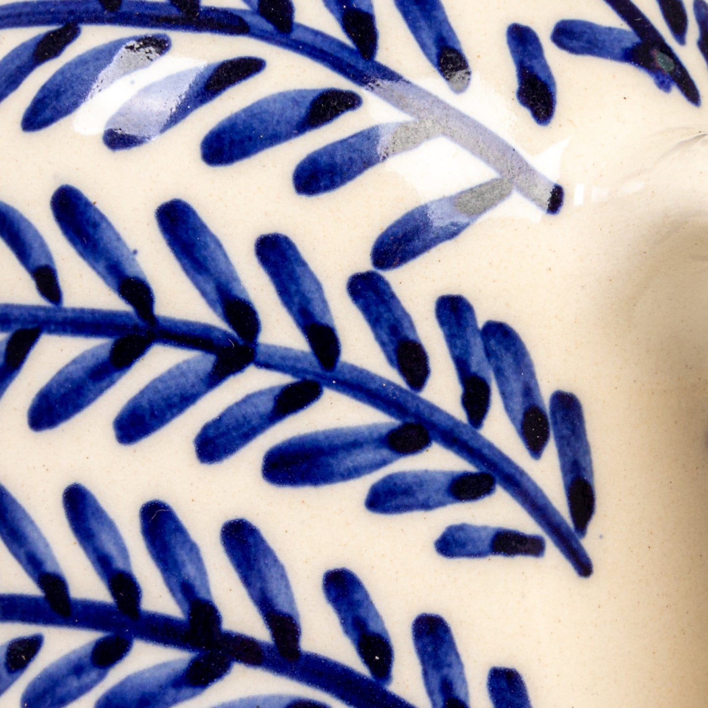 Hand-Painted Stoneware Oil Cruet with Cork Stopper