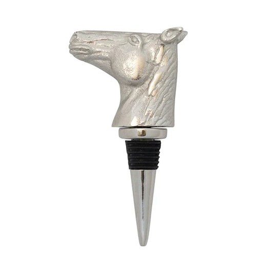 Cast Aluminum Horse Head Bottle Stopper in Kraft Box, Nickel Finish - Marcel’s Culinary Experience