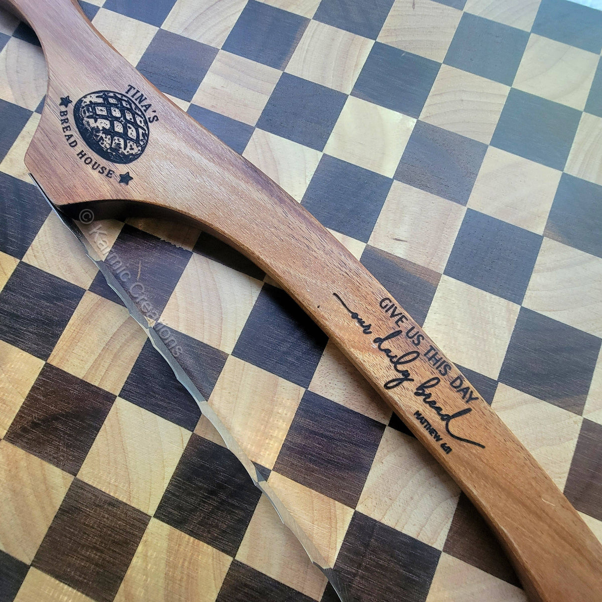 Bread Bow Knife with Acacia Wood Handle
