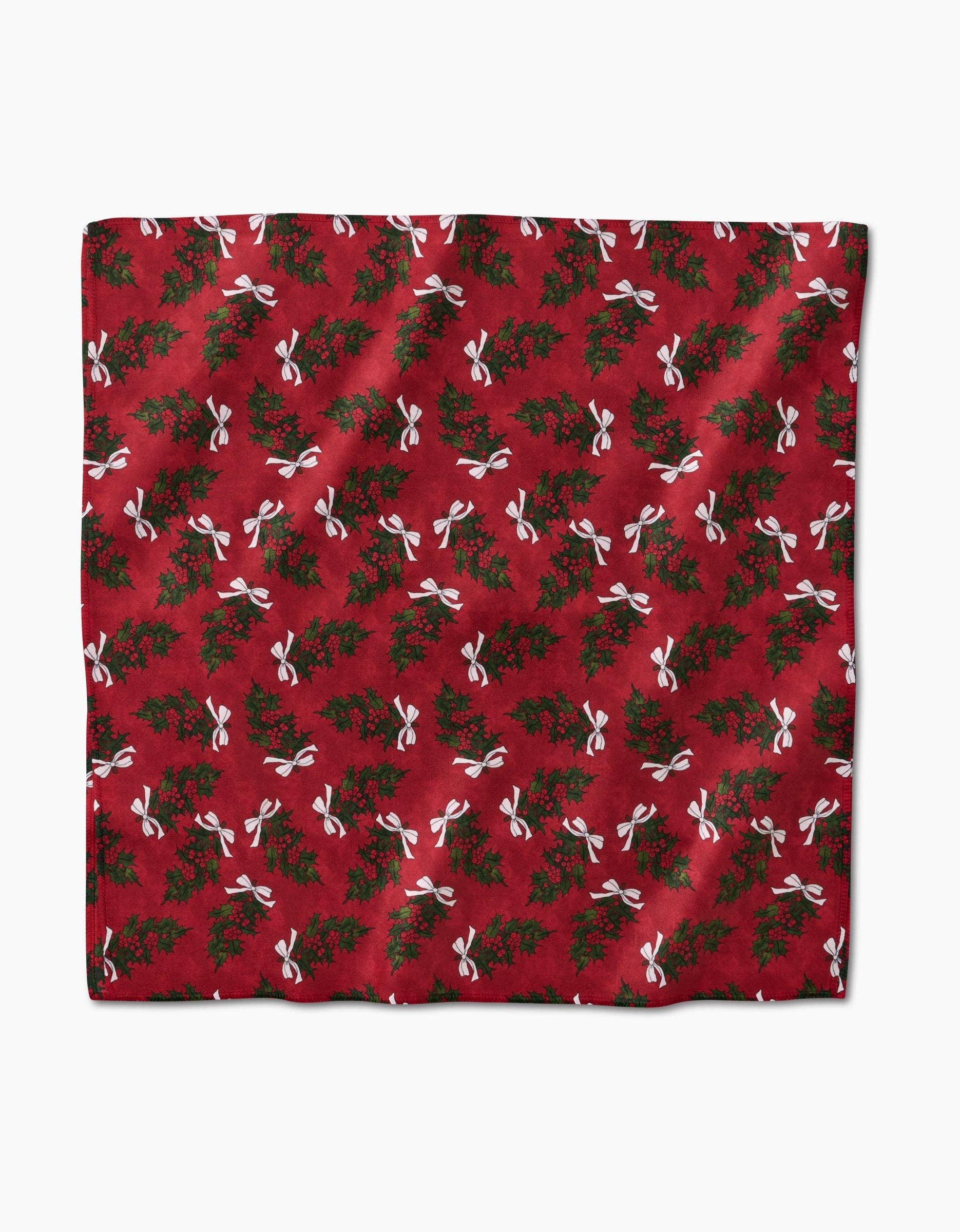 Geometry Christmas Berry Bow Dinner Napkins - Marcel’s Culinary Experience