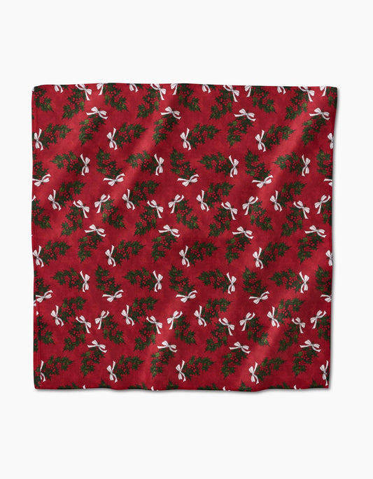 Geometry Christmas Berry Bow Dinner Napkins - Marcel’s Culinary Experience