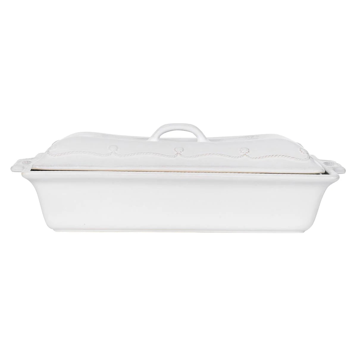 Juliska Berry & Thread 13" Rectangular Baker with Lid - Whitewash