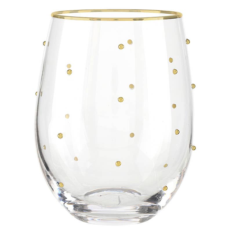 Gold Beaded - Wine Glass