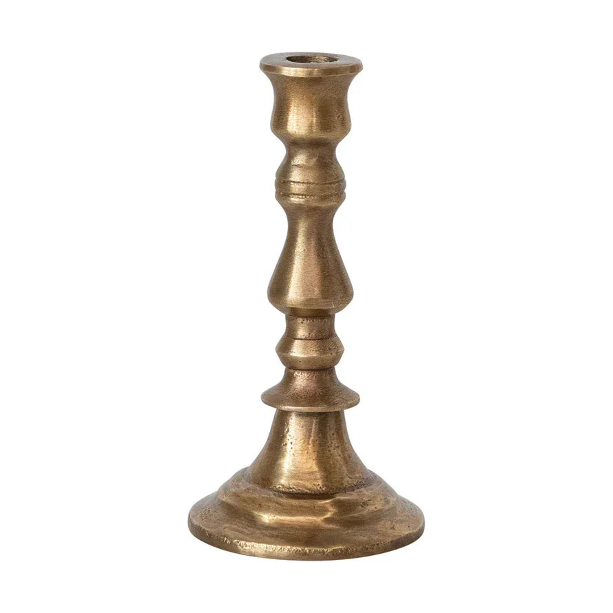 4.5" Cast Aluminum Taper Holder, Antique Brass Finish - Marcel’s Culinary Experience
