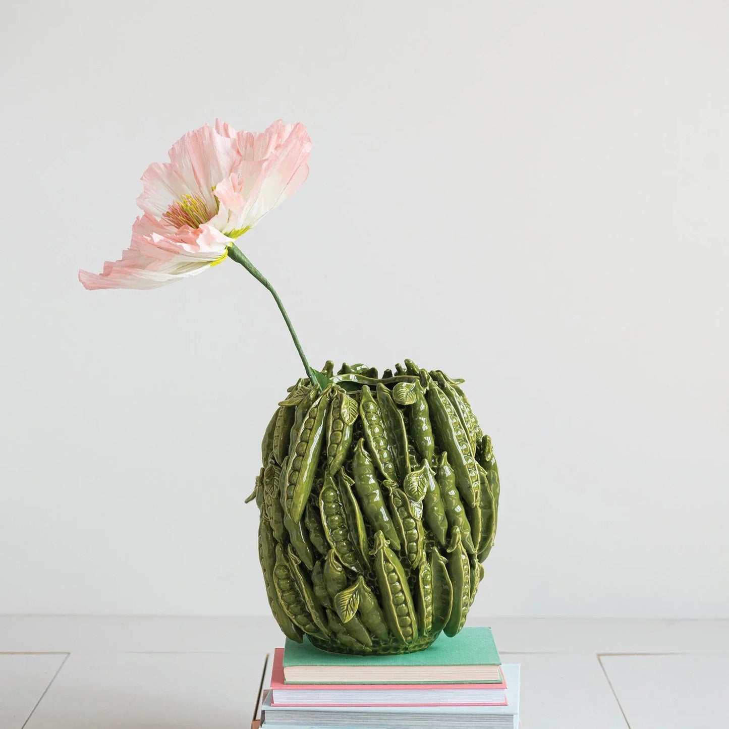 Handmade Stoneware Vase with 3D Peas - Marcel’s Culinary Experience