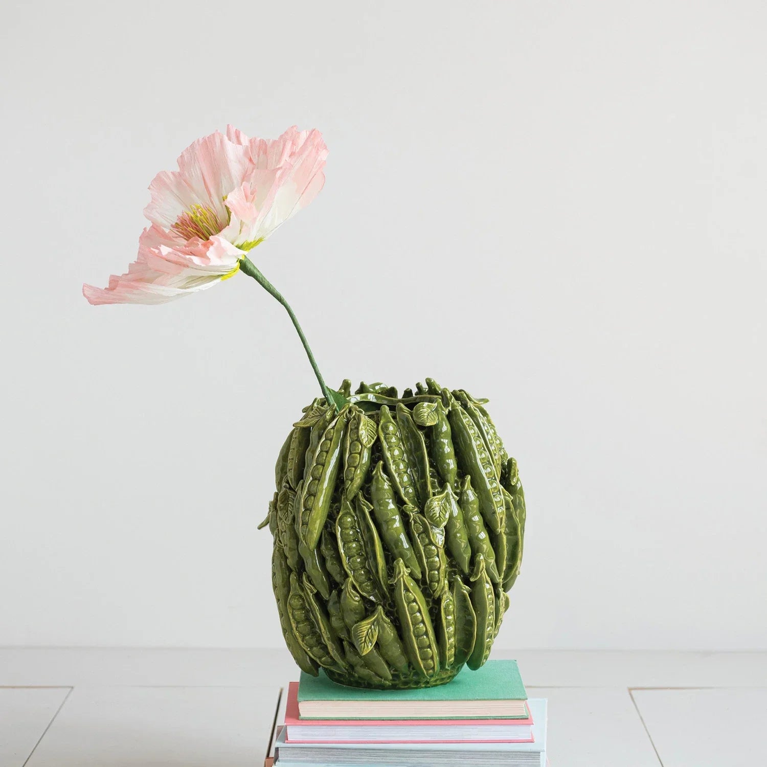 Handmade Stoneware Vase with 3D Peas - Marcel’s Culinary Experience