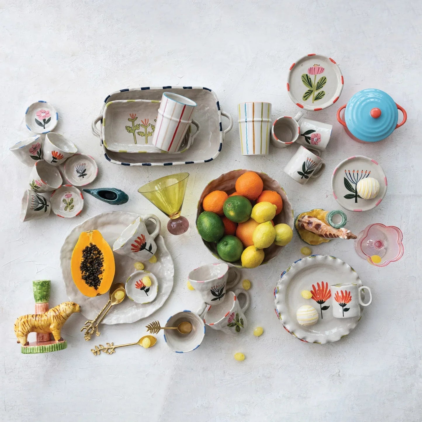 Hand-Painted Stoneware Serving Bowl - Marcel’s Culinary Experience