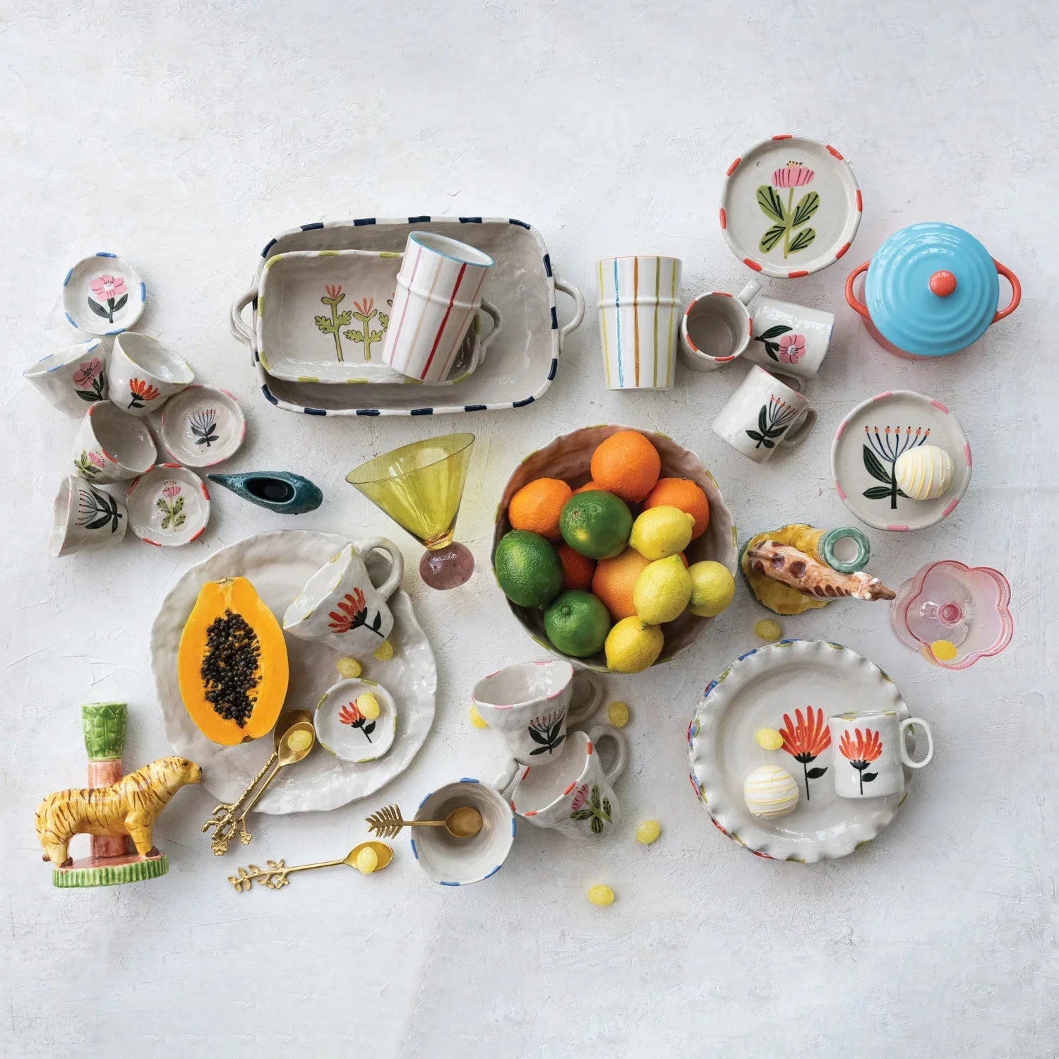 Hand-Painted Stoneware Serving Bowl - Marcel’s Culinary Experience