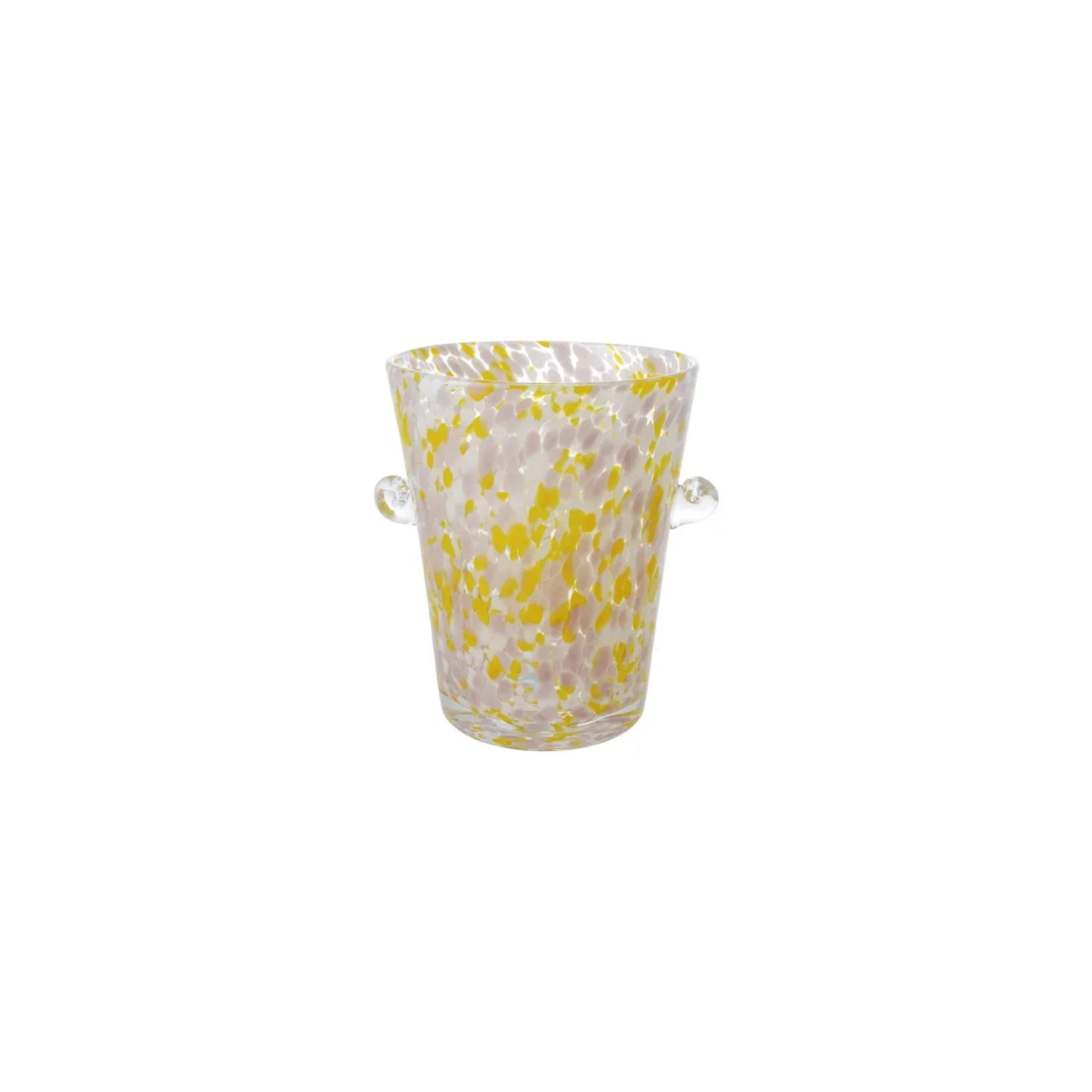 Confetti Glass Ice Bucket w Handles Yellow Pink White - Marcel’s Culinary Experience