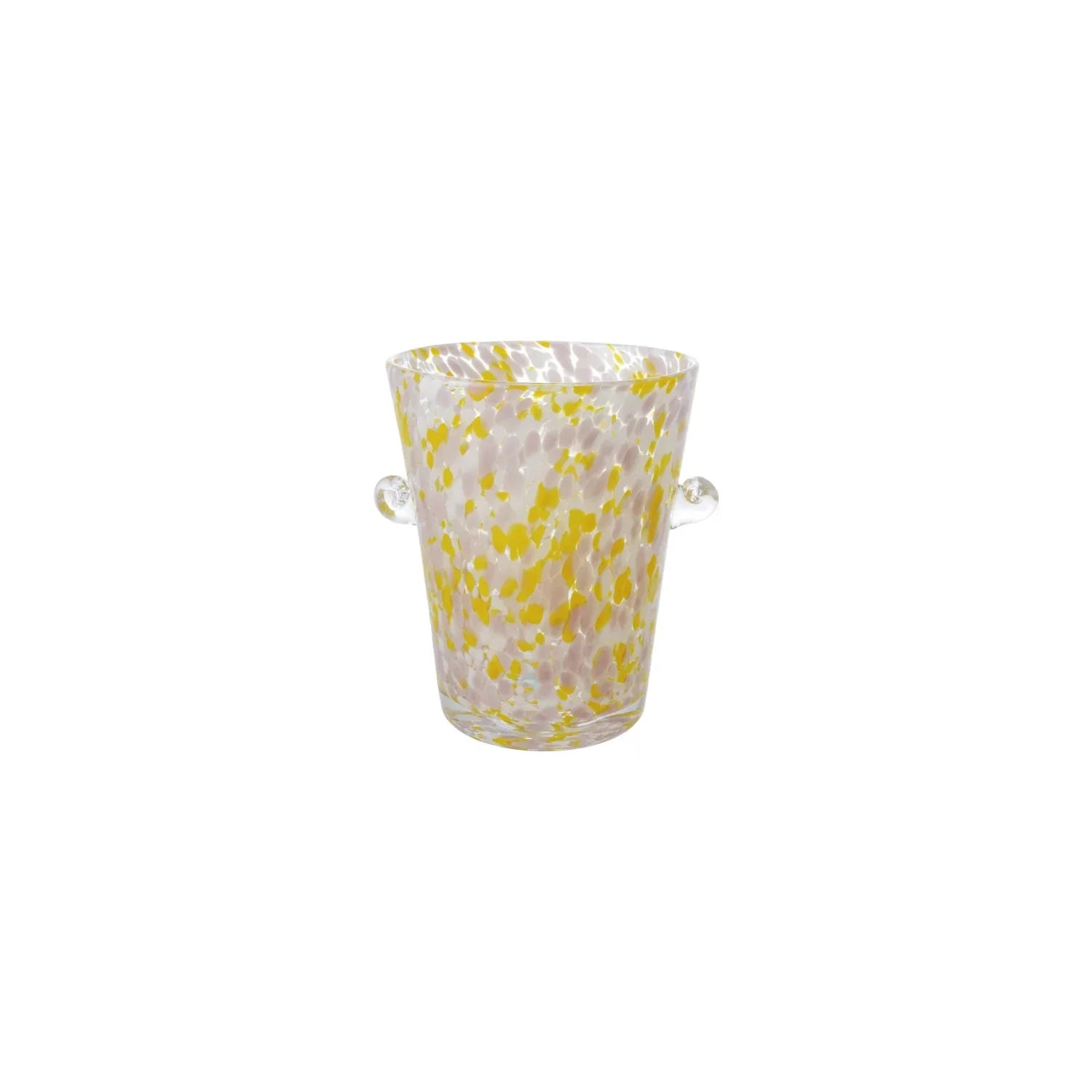 Confetti Glass Ice Bucket w Handles Yellow Pink White - Marcel’s Culinary Experience