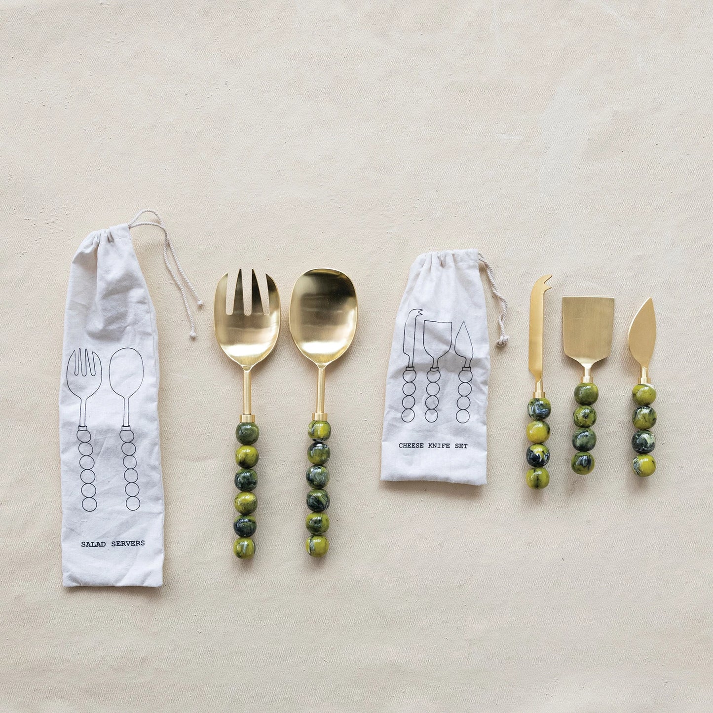 Stainless Steel Salad Servers with Resin Handles