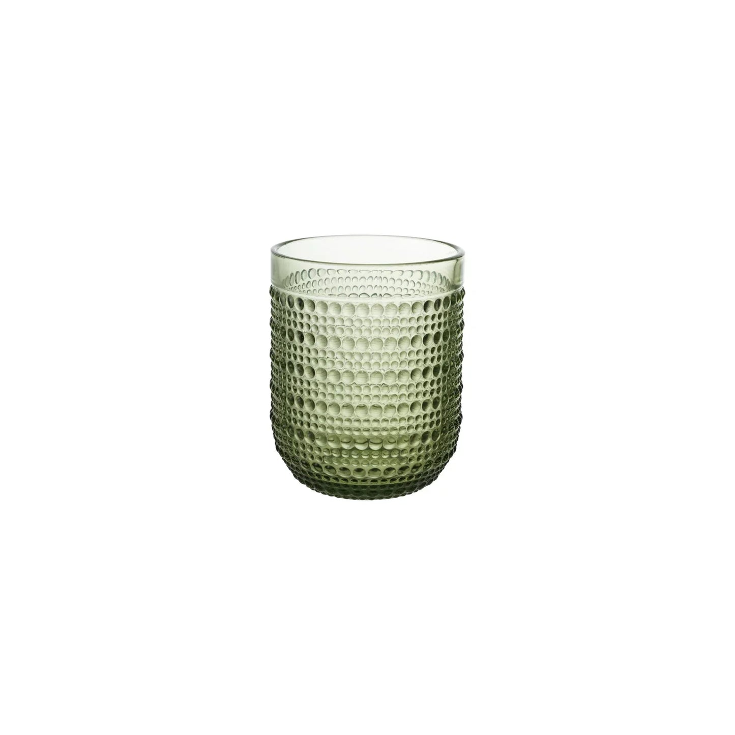6 oz. Green Drinking Glass with Raised Dots by Creative Co-op