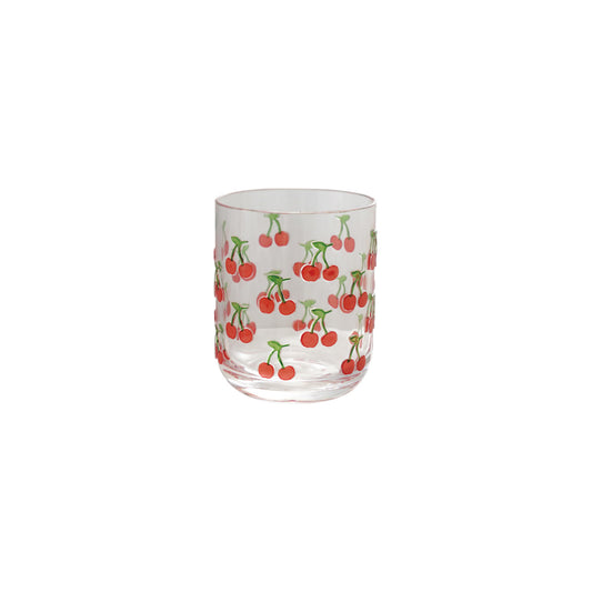14 oz. Acrylic Drinking Glass with Cherries, Red & Green