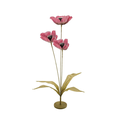 Paper Flowers with Stand – Green & Pink