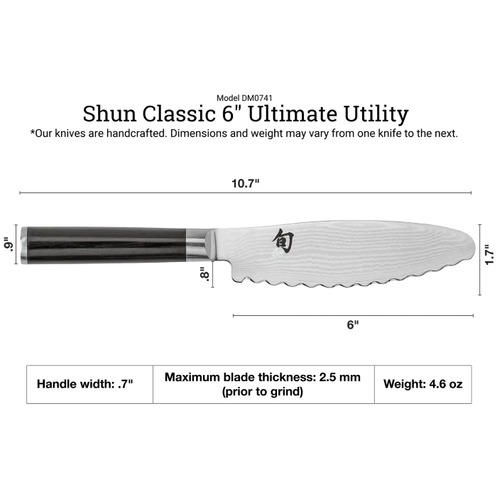 Shun Classic 6" Ultimate Utility Knife - Marcel’s Culinary Experience