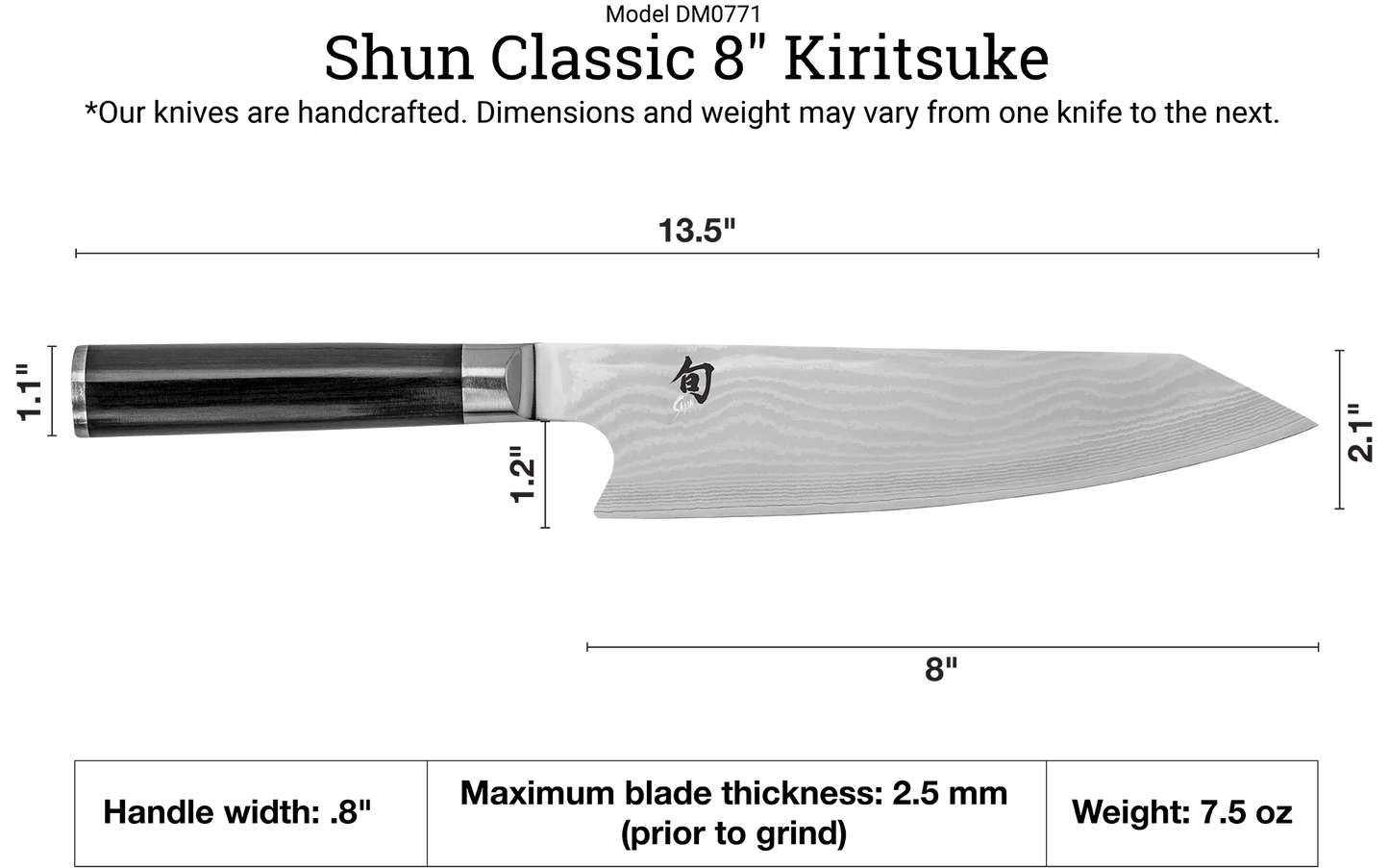 Shun Classic Kiritsuke Knife 8" - Marcel’s Culinary Experience