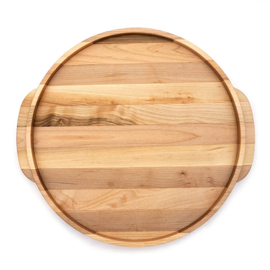 JK Adams Elmore Maple Round Wooden Serving Tray - 18" - Marcel’s Culinary Experience