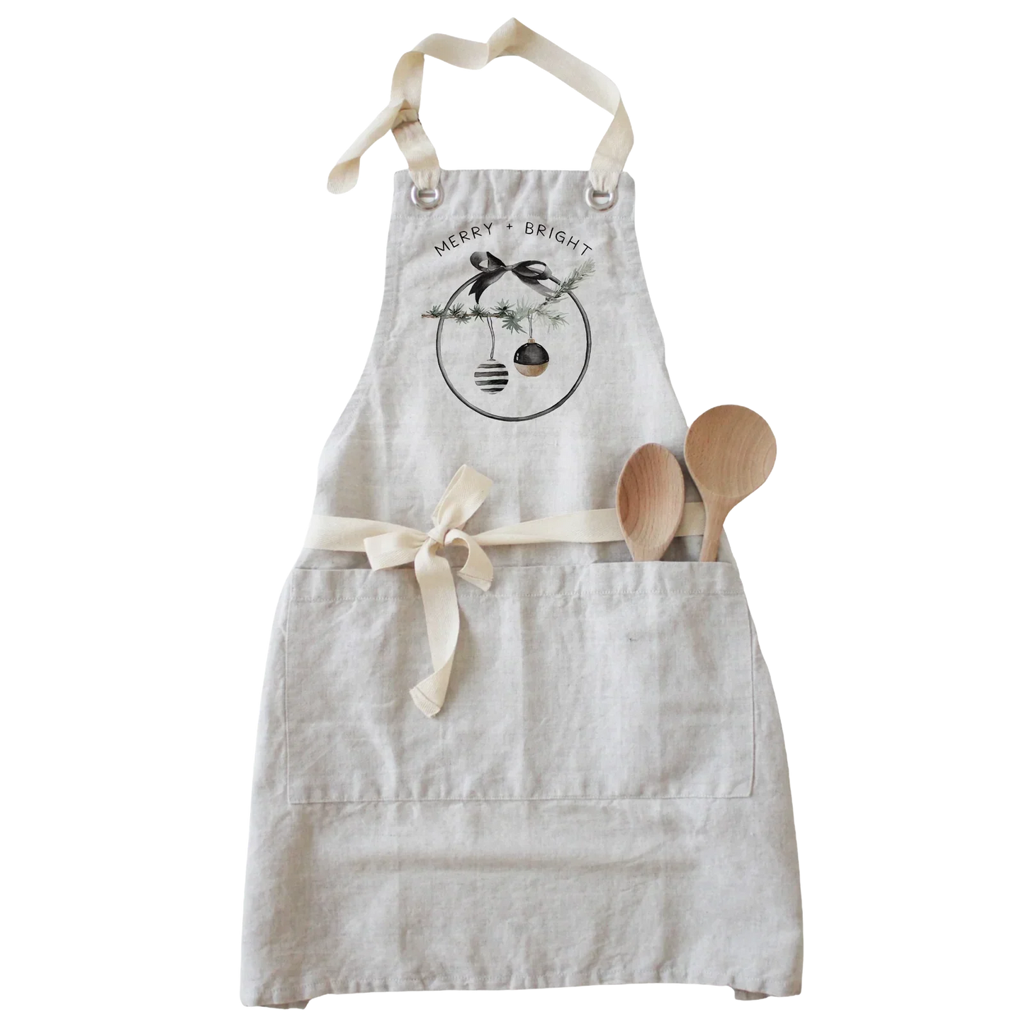 Merry + Bright Wreath Apron - Natural - Marcel’s Culinary Experience