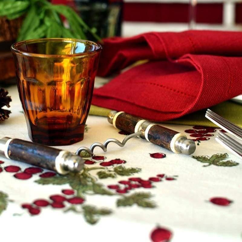 Couleur Nature Gooseberry Red & Green | French Tablecloth - Marcel’s Culinary Experience
