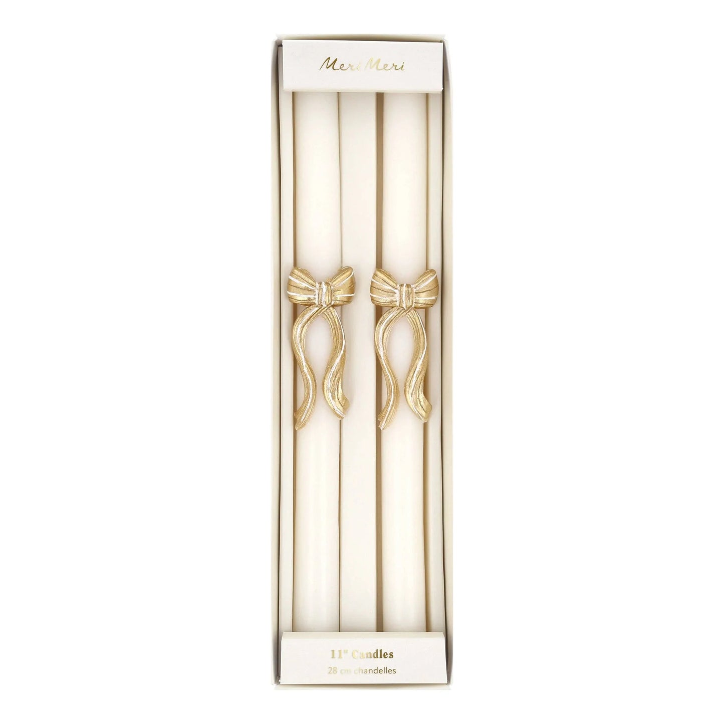 Gold Stripy Bow Table Candles - Marcel’s Culinary Experience
