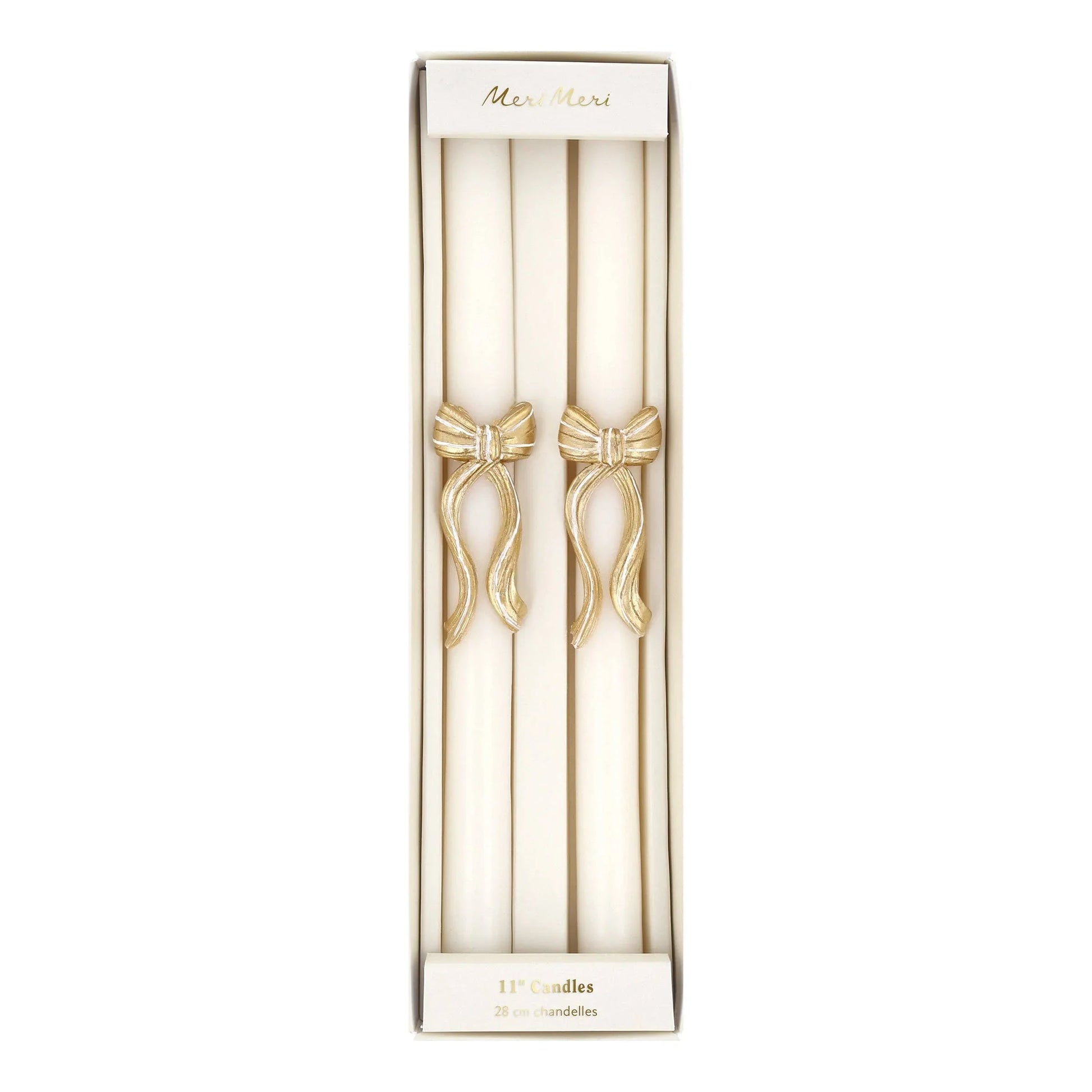 Gold Stripy Bow Table Candles - Marcel’s Culinary Experience