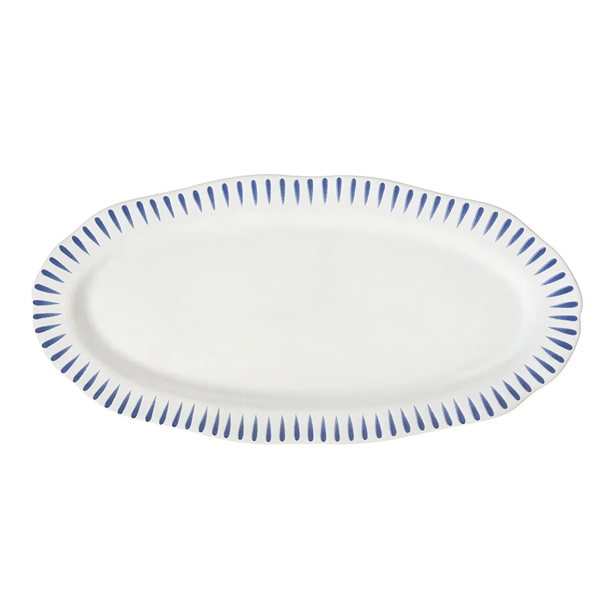 Juliska Sitio Stripe 15" Hostess Tray - Delft Blue