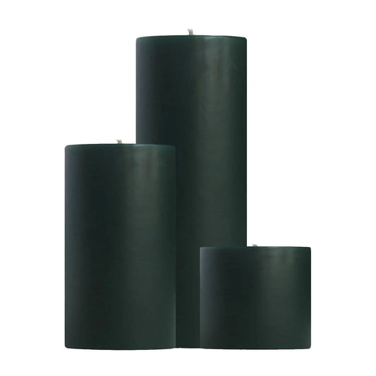 Mole Hollow Emerald Green Unscented Pillar Candles - 3x3", 3x6", 3x9" - Marcel’s Culinary Experience