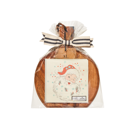 Acacia Board Gift Kit: Vintage Santa