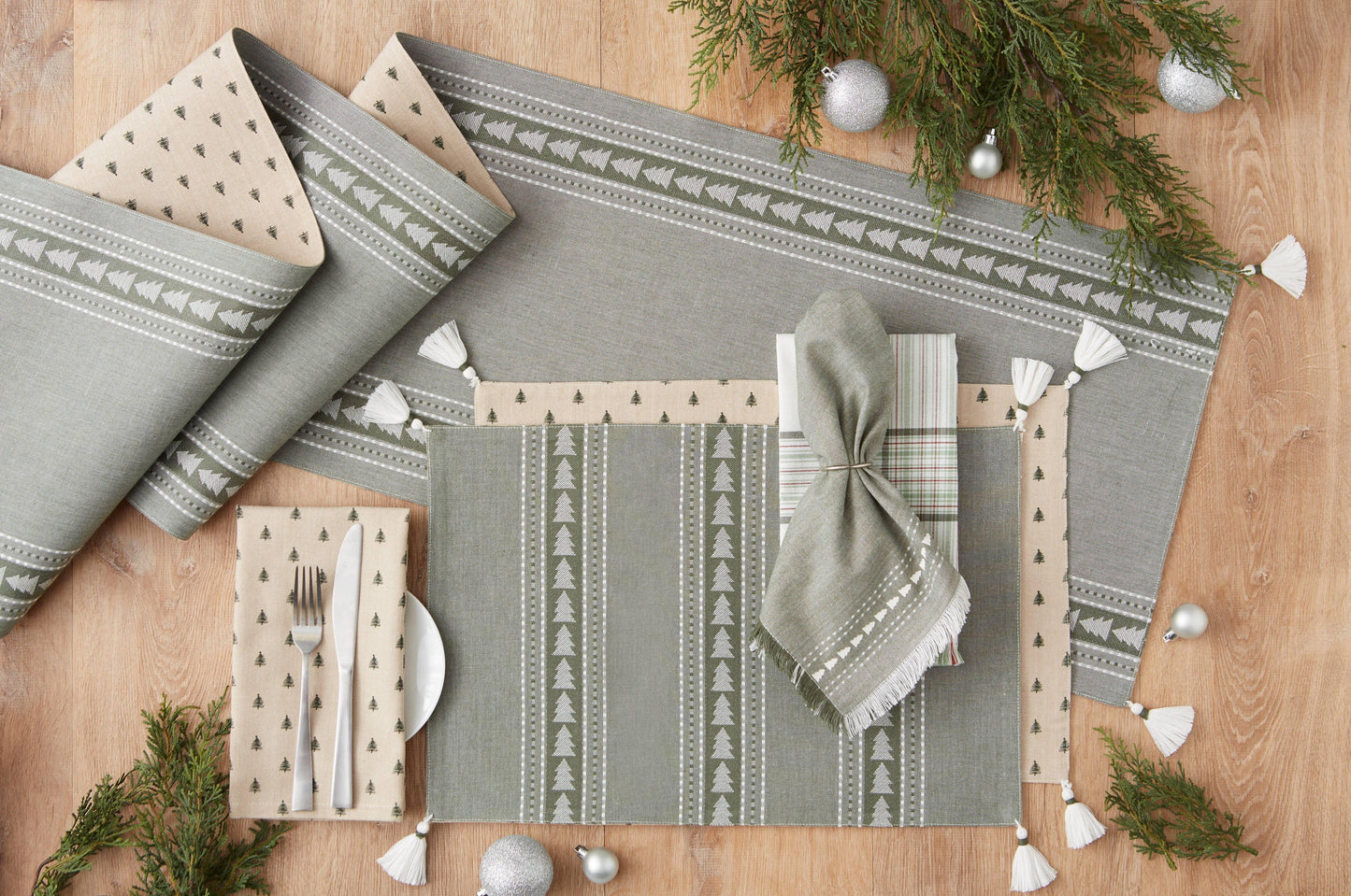 Balsam Fir Jacquard Table Runner - Marcel’s Culinary Experience