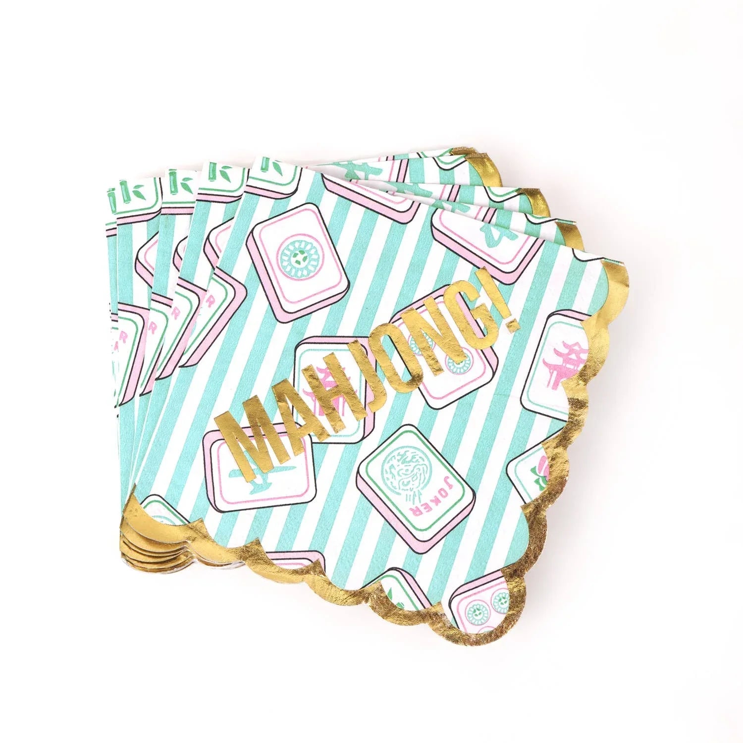 Marcel's Culinary Experience Mahjong Stripe Beverage Napkin - Thumbnail 4