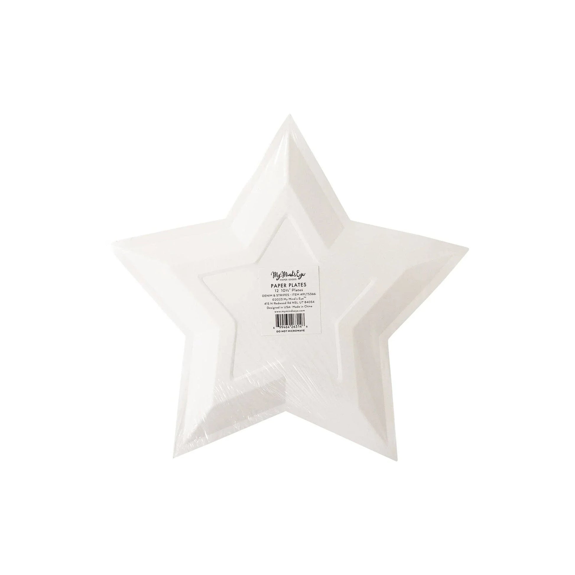 Denim and Stripes Star Shaped Paper Plate - Marcel’s Culinary Experience