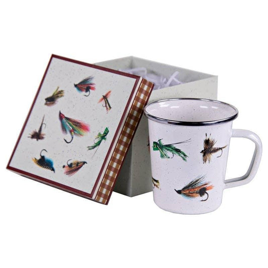 Golden Rabbit Enamelware Fishing Fly Mug Gift Box