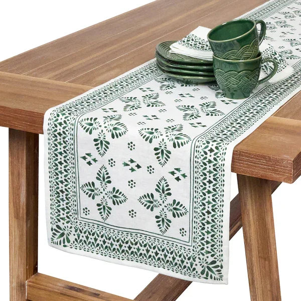 Juliska Iberian Border 18" x 90" Table Runner - Evergreen - Marcel’s Culinary Experience