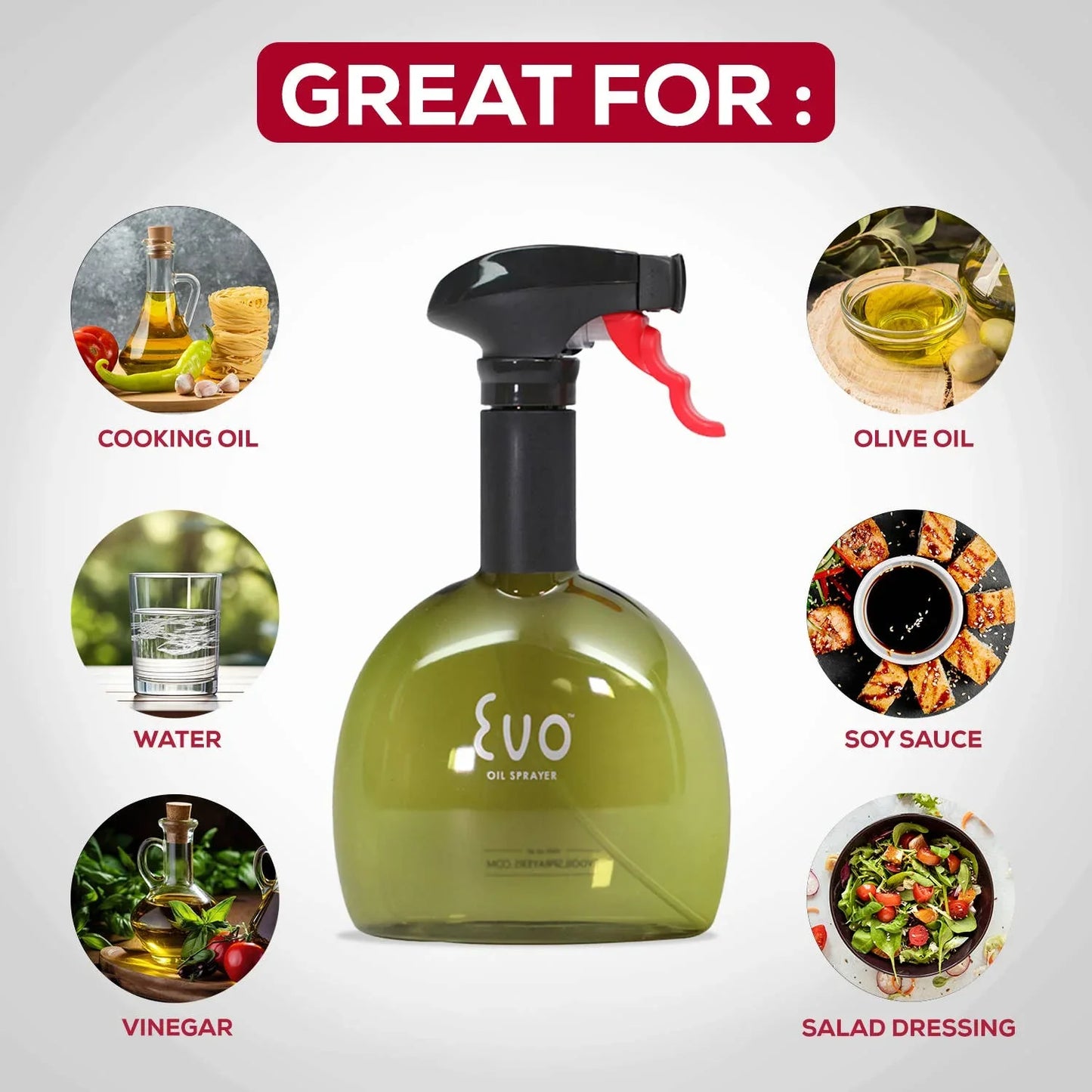 Evo Oil Sprayer Bottle, 8oz, Set Of 2
