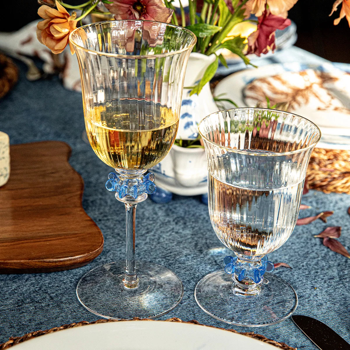 Juliska Nell Ruffle Wine Glass, Chambray