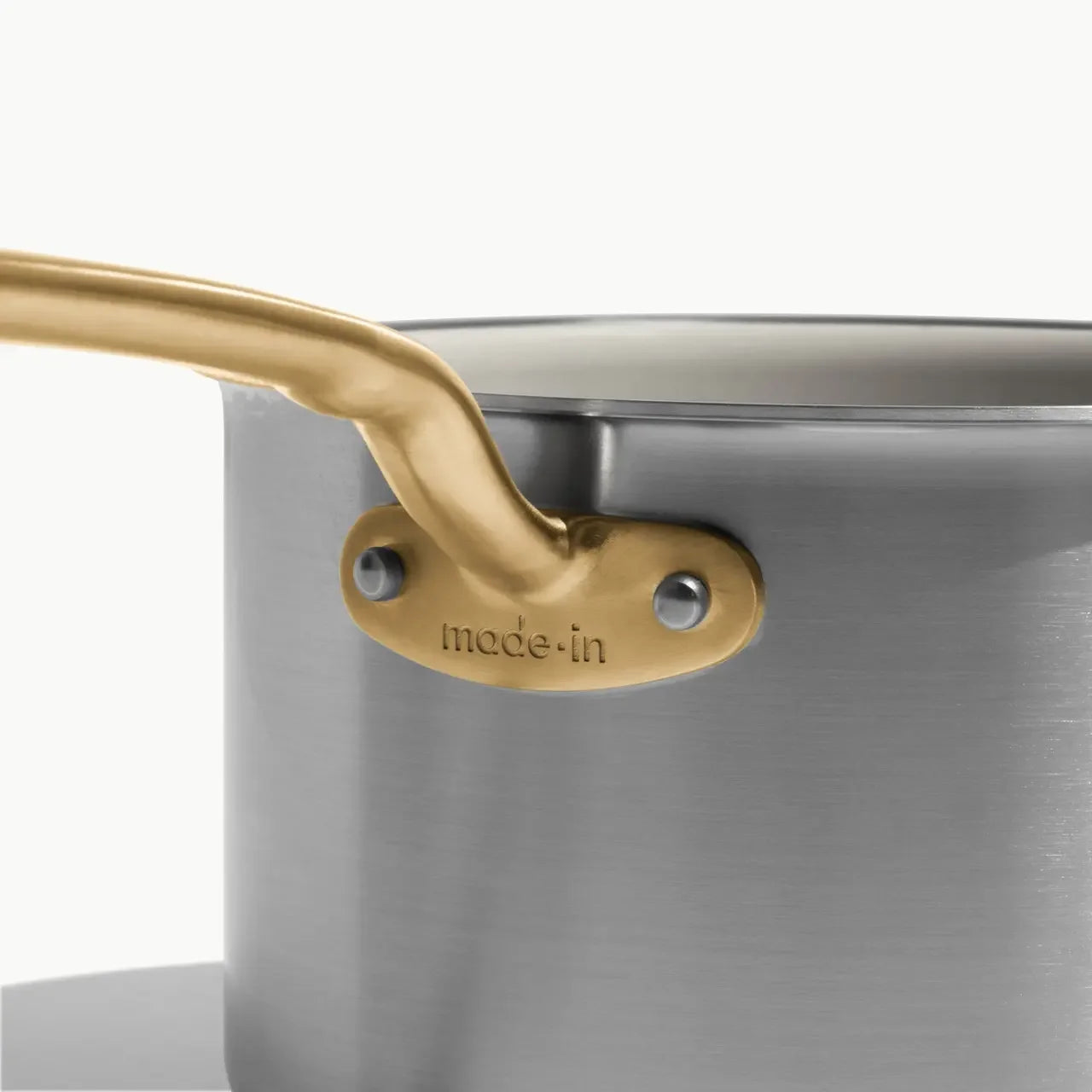 Made In CeramiClad™ Non Stick Saucepan - Antique Brass Handle