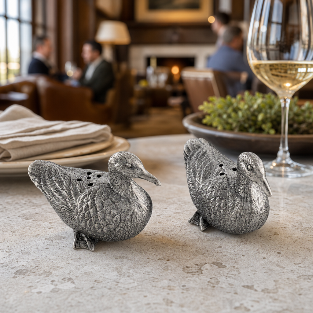 Pewter Mallard Duck Salt & Pepper Shakers