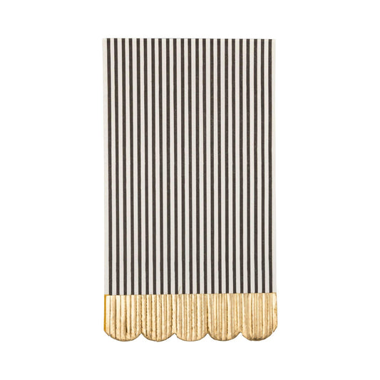 Black & Cream Striped Dinner Napkin - Marcel’s Culinary Experience