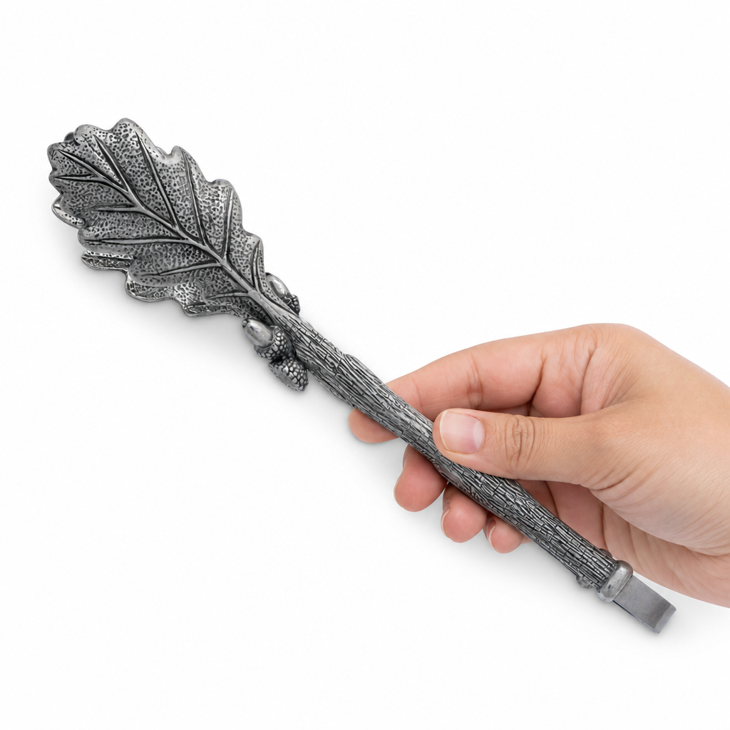 Pewter Oak Leaf Ice & Serving Tongs