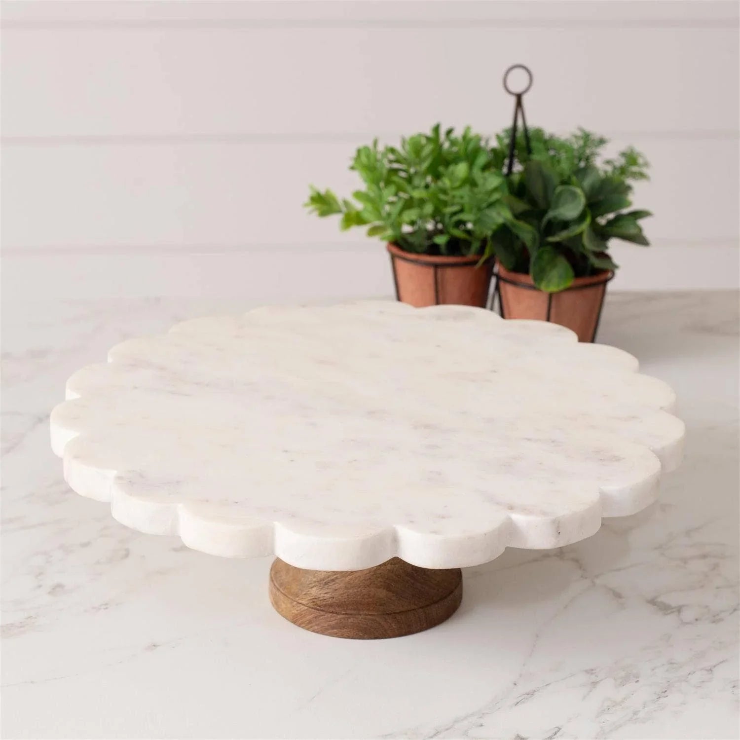 Scalloped Marble Cake Stand - Marcel’s Culinary Experience