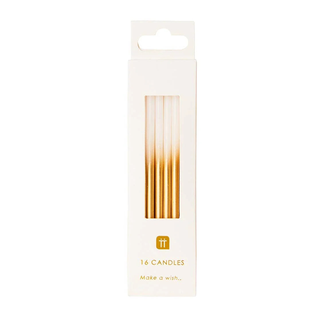 White & Gold Birthday Candles | 16 Pack | Cake Candle | - Marcel’s Culinary Experience