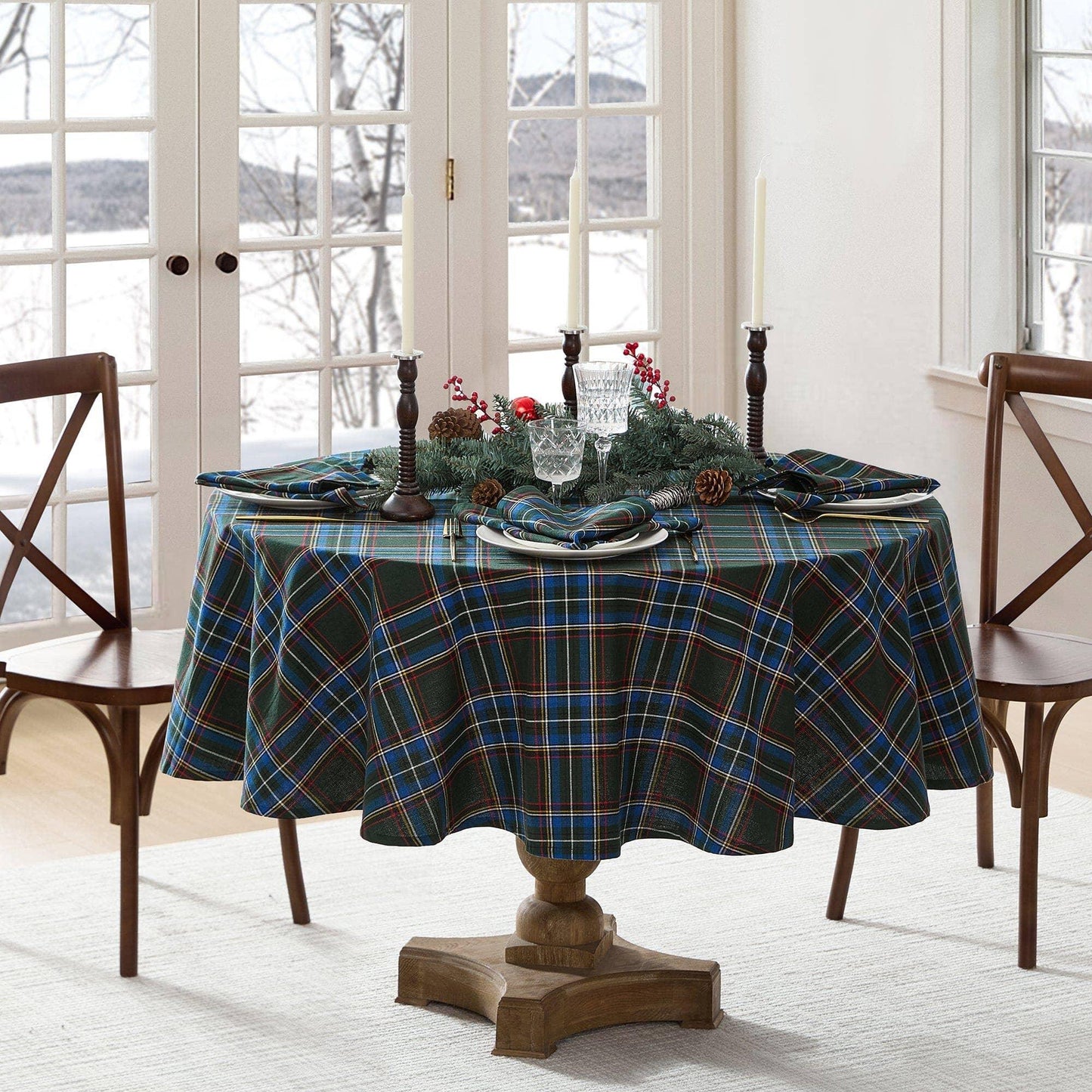 Stowe Tartan Holiday Plaid Cotton Christmas Tablecloth - Marcel’s Culinary Experience