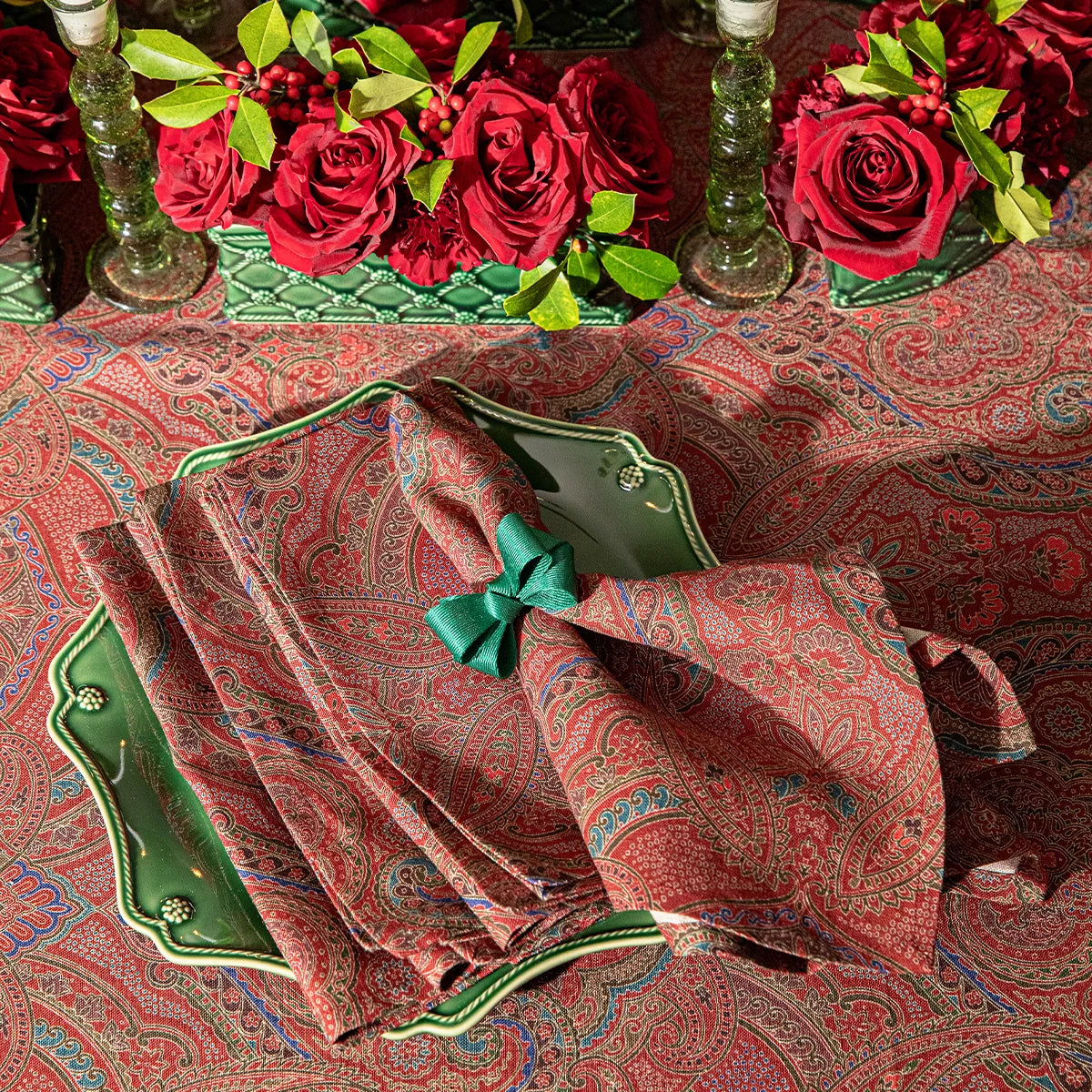 Juliska Paisley Napkin Set of 4 - Red