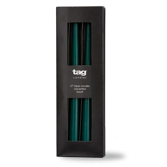 Color Studio 12" Taper Candle Set of 4 - Dark Green - Marcel’s Culinary Experience