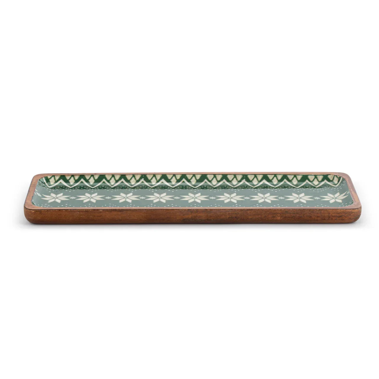 Green Scandi Knit Wood Enamel Tray - Marcel’s Culinary Experience