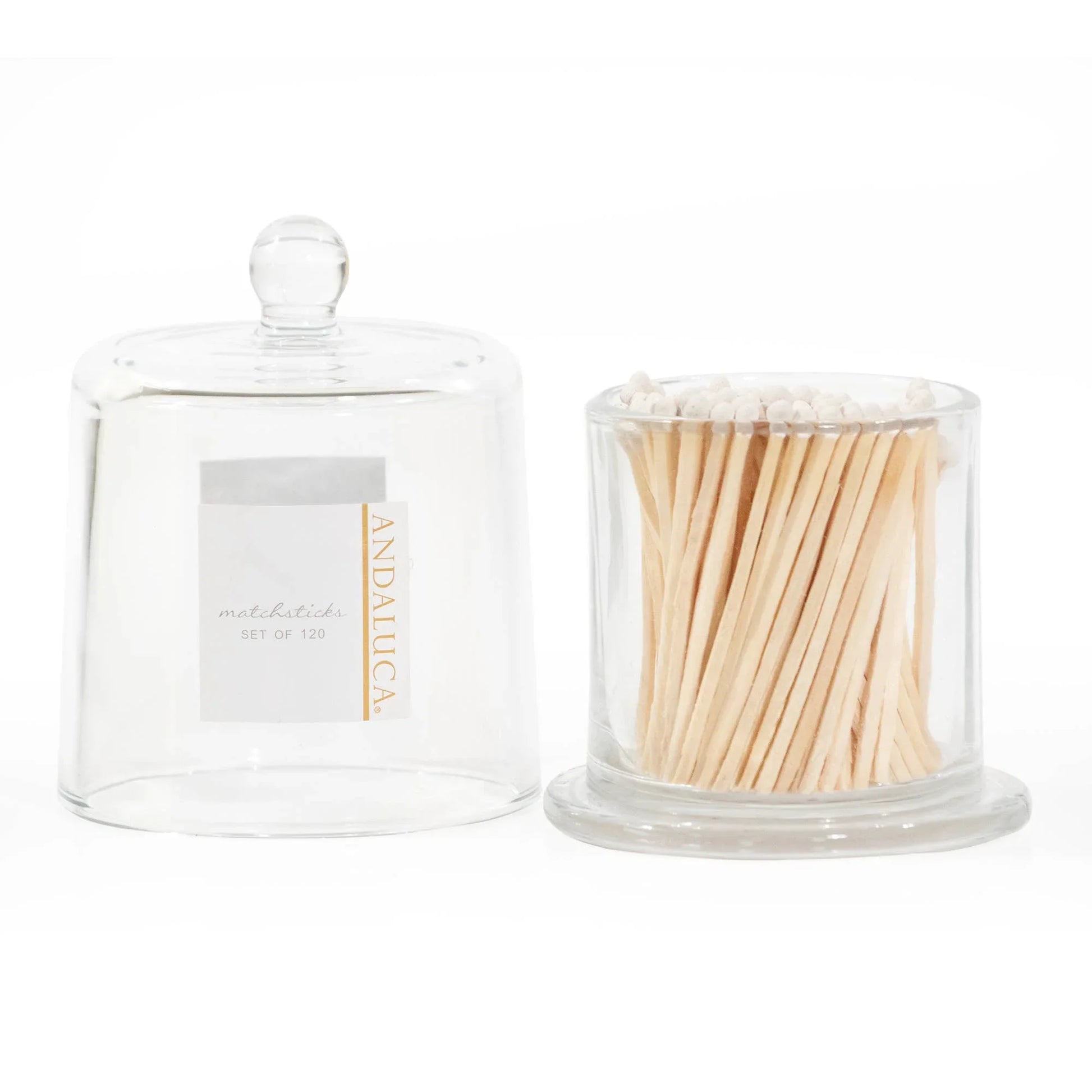 Glass Jar with Lid & 120 Wooden White Matches - Marcel’s Culinary Experience