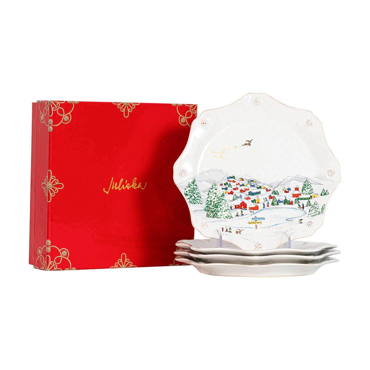 Juliska Berry & Thread North Pole Scalloped Dessert/Salad Plates set/4 - Marcel’s Culinary Experience