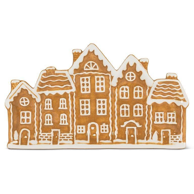 Gingerbread Houses Ceramic Christmas Platter